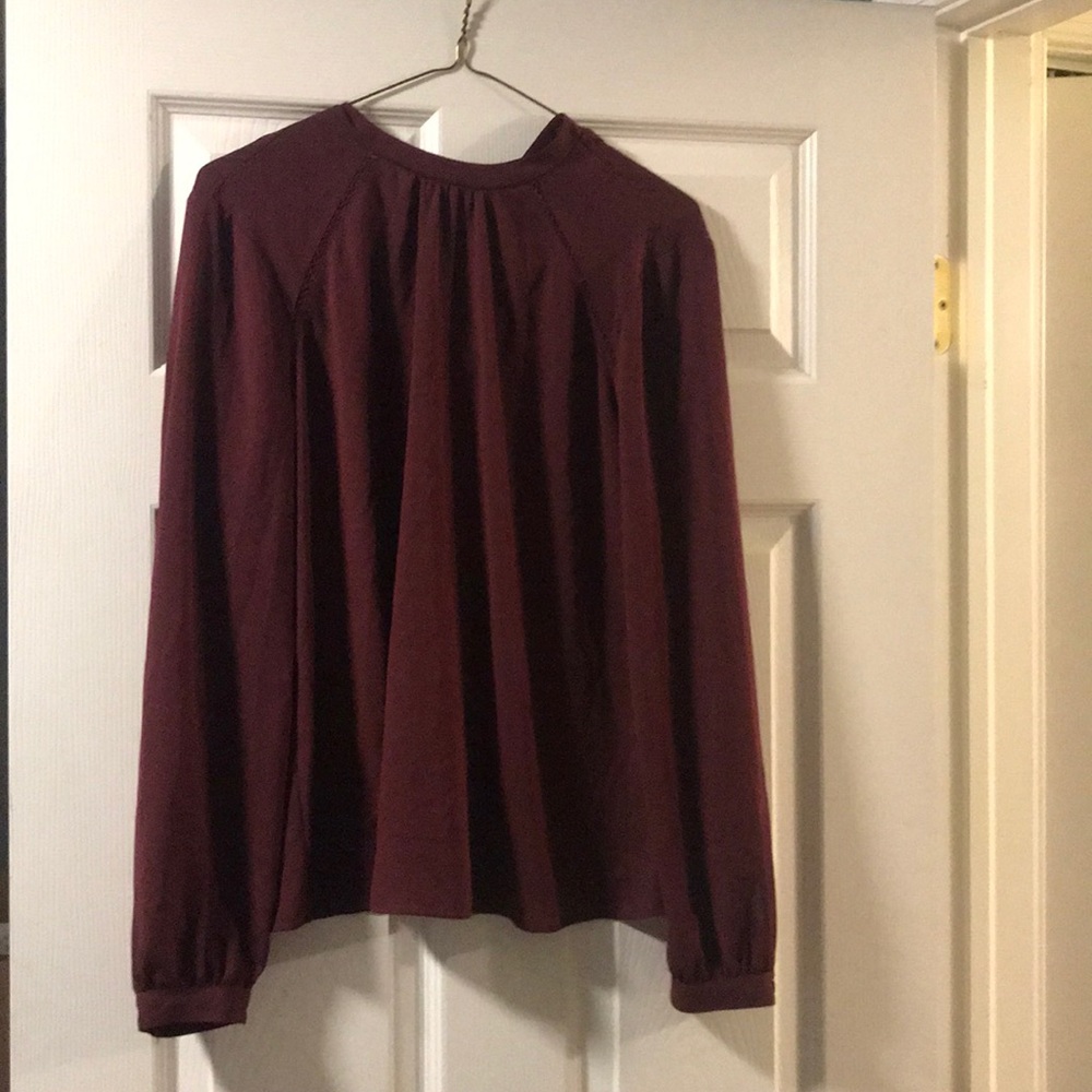 Express merlot top with button up back